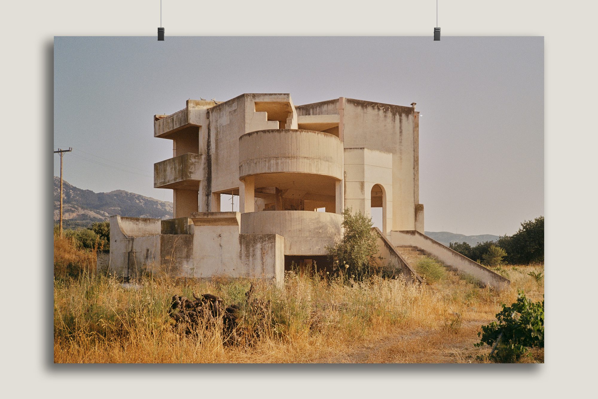 Art Print of a concrete villa captured on Kos, Greece architecture photography