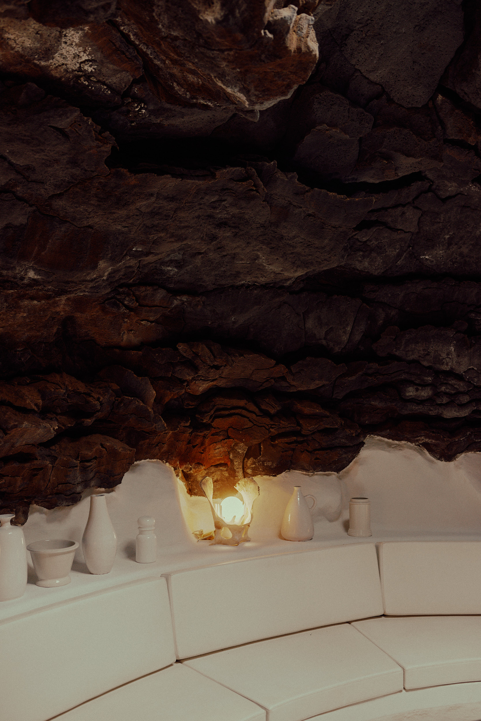 A close-up view of the volcanic textures in the Casa del Volcán, Lanzarote