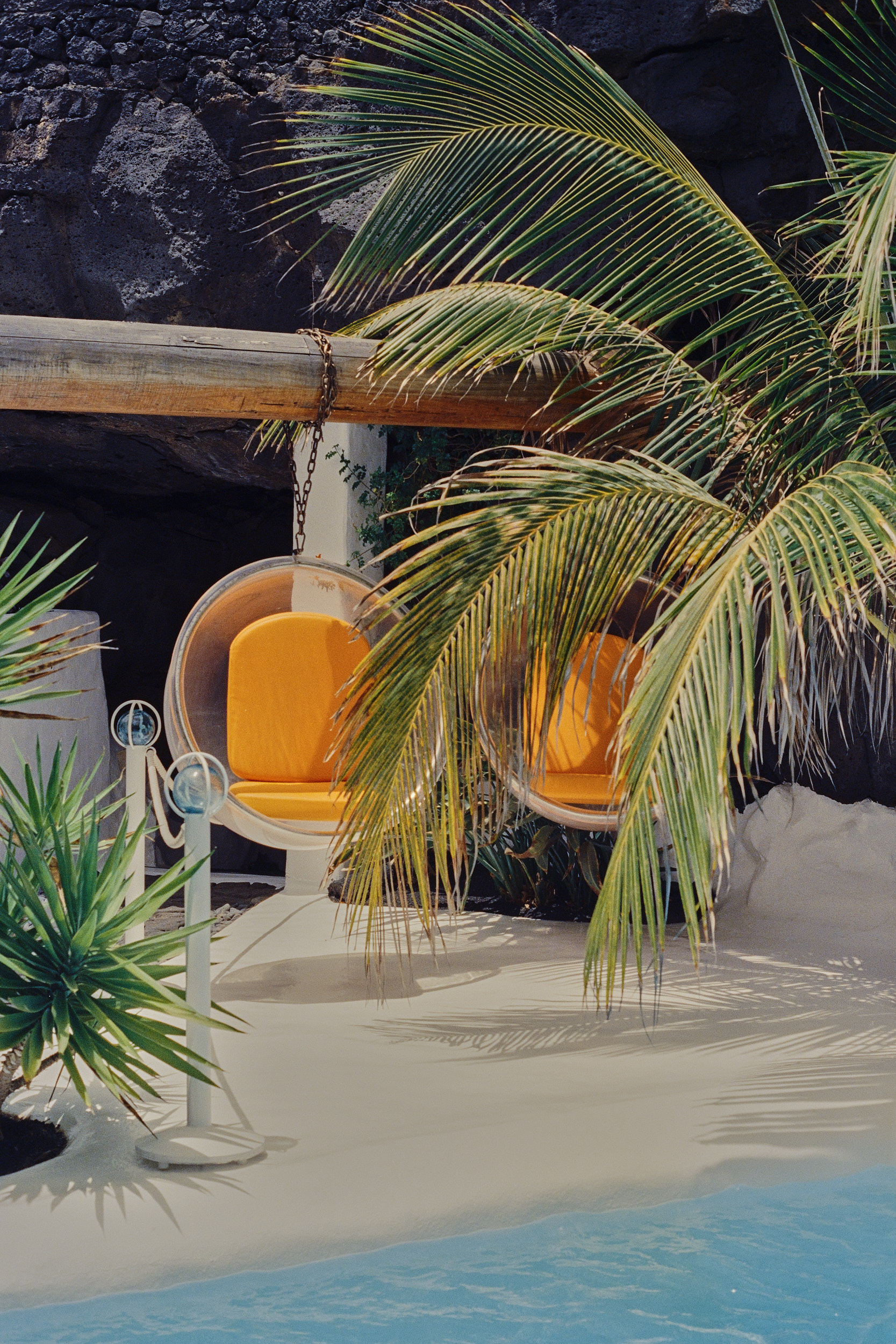 Details of the organic architecture at Casa del Volcán, Lanzarote