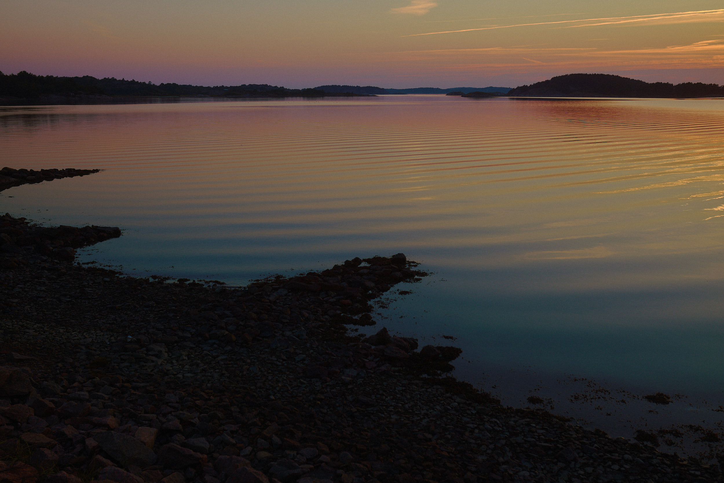 Sonnenuntergang vor Tjörn, Westküste Schweden: Reisefotografie von David Altrath