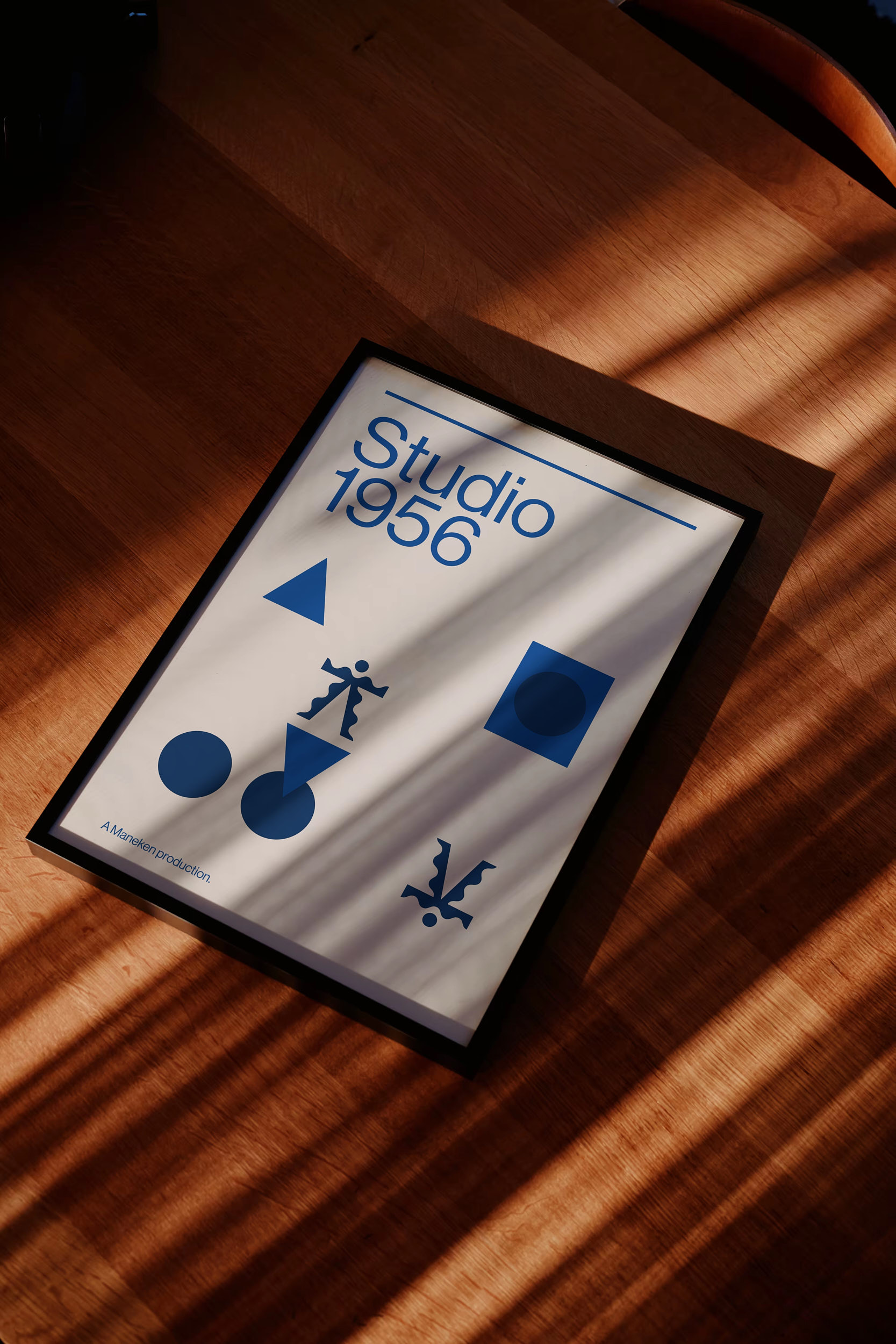 Studio mockup scene with mid-century tones and tactile materials.