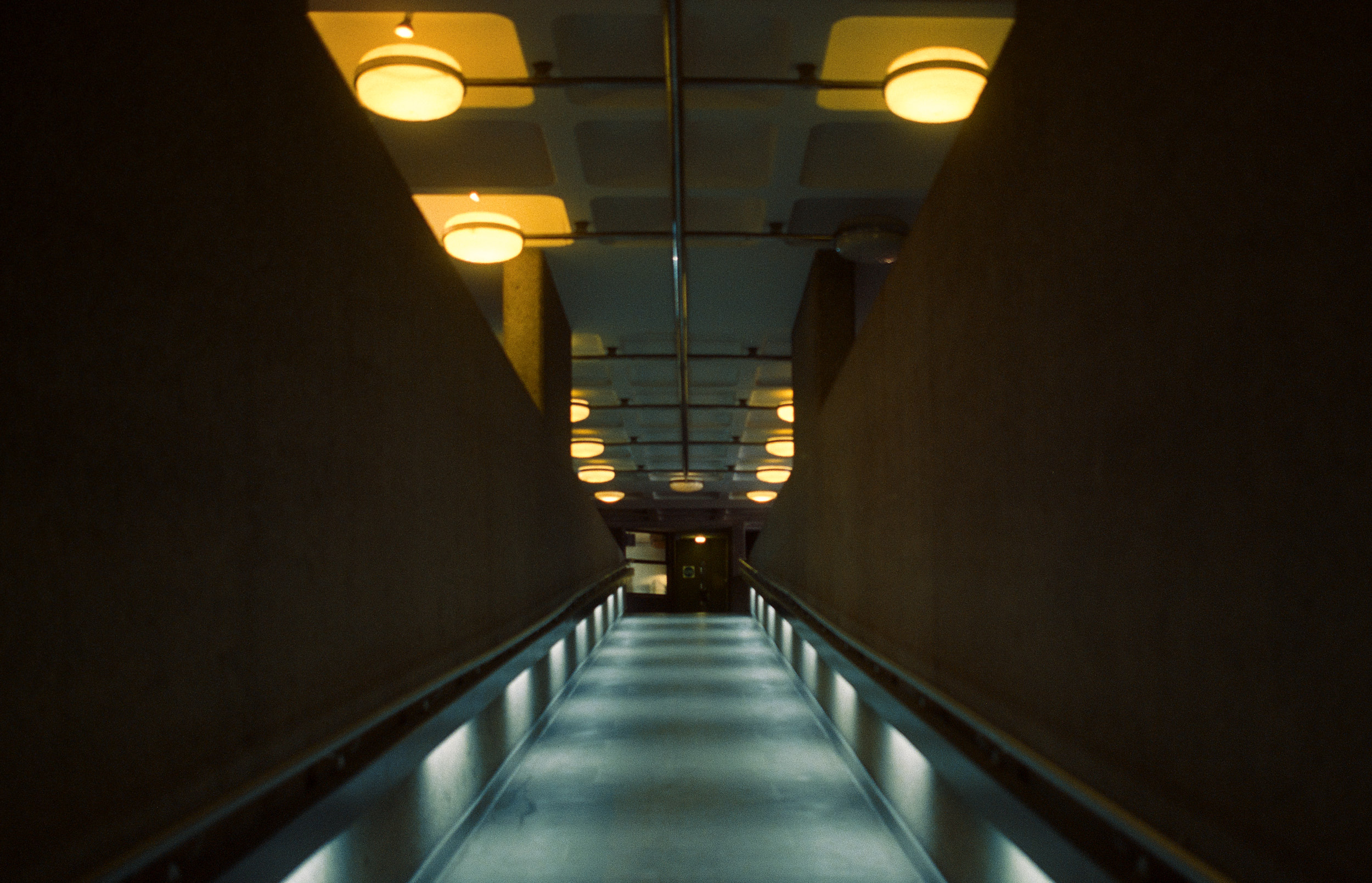 Spatial compositions inside the Barbican centre photographed by David Altrath.