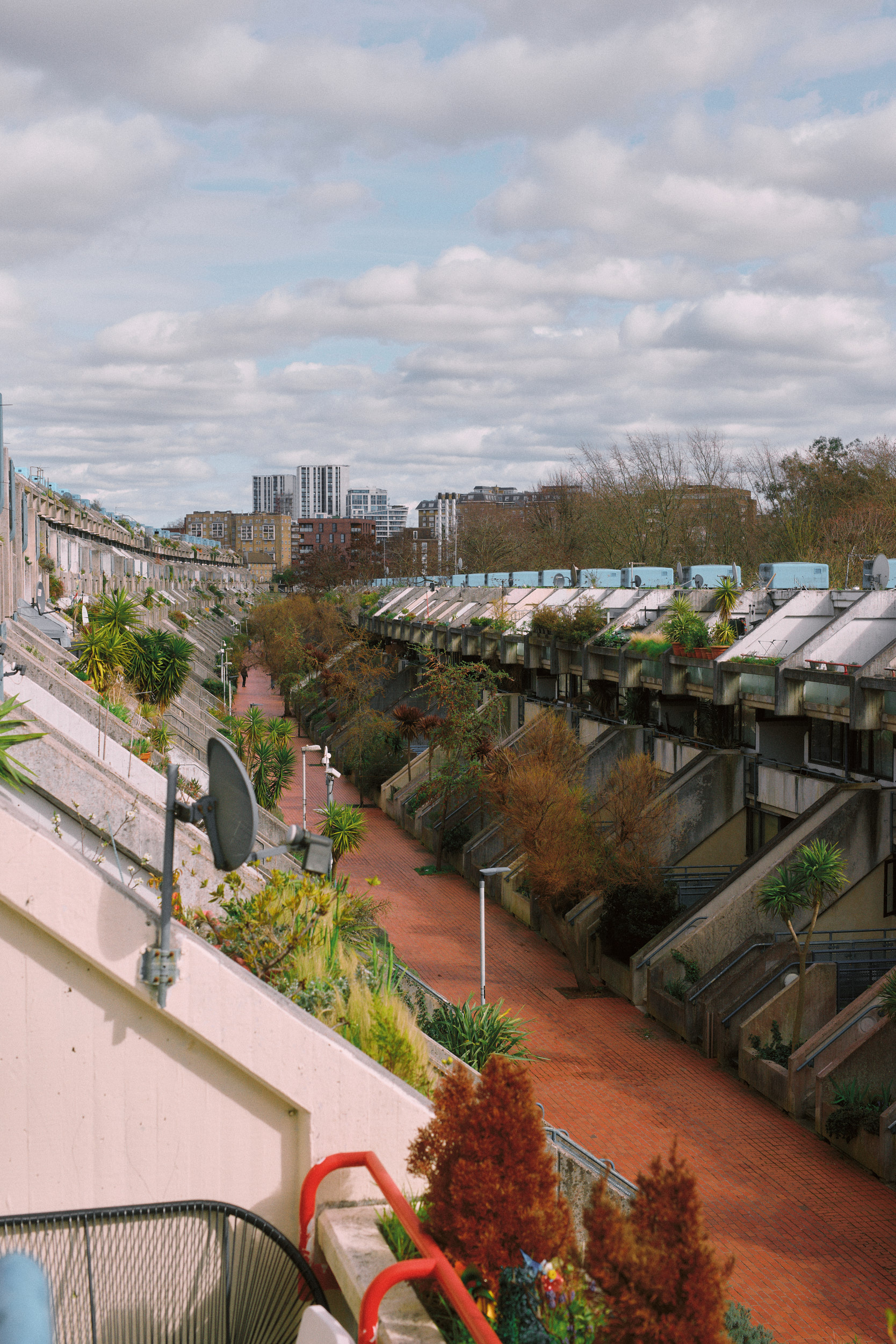 Sichtachse zwischen den Wohnterrassen am Alexandra Road Park