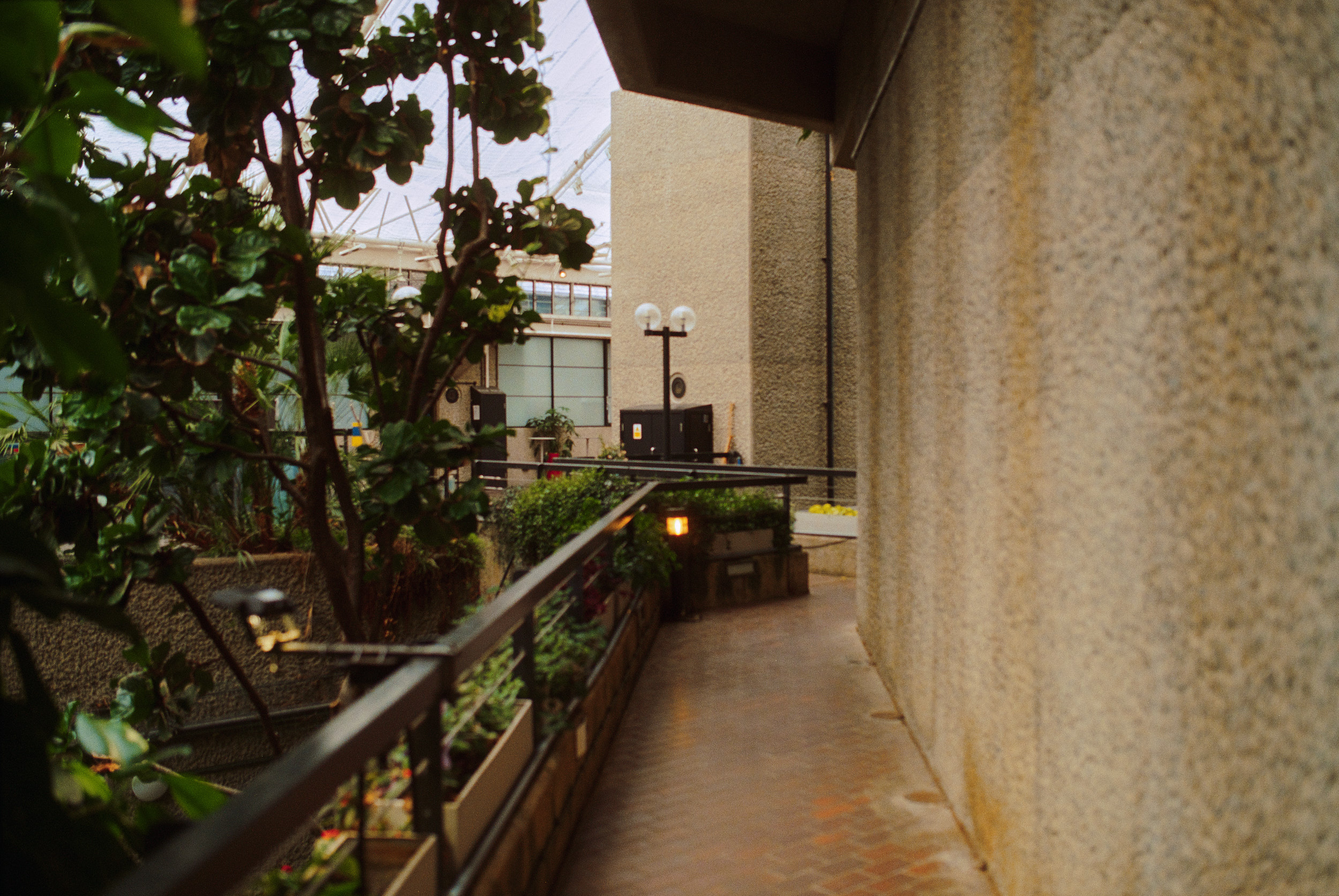 Concrete geometry detail in London brutalist architecture
