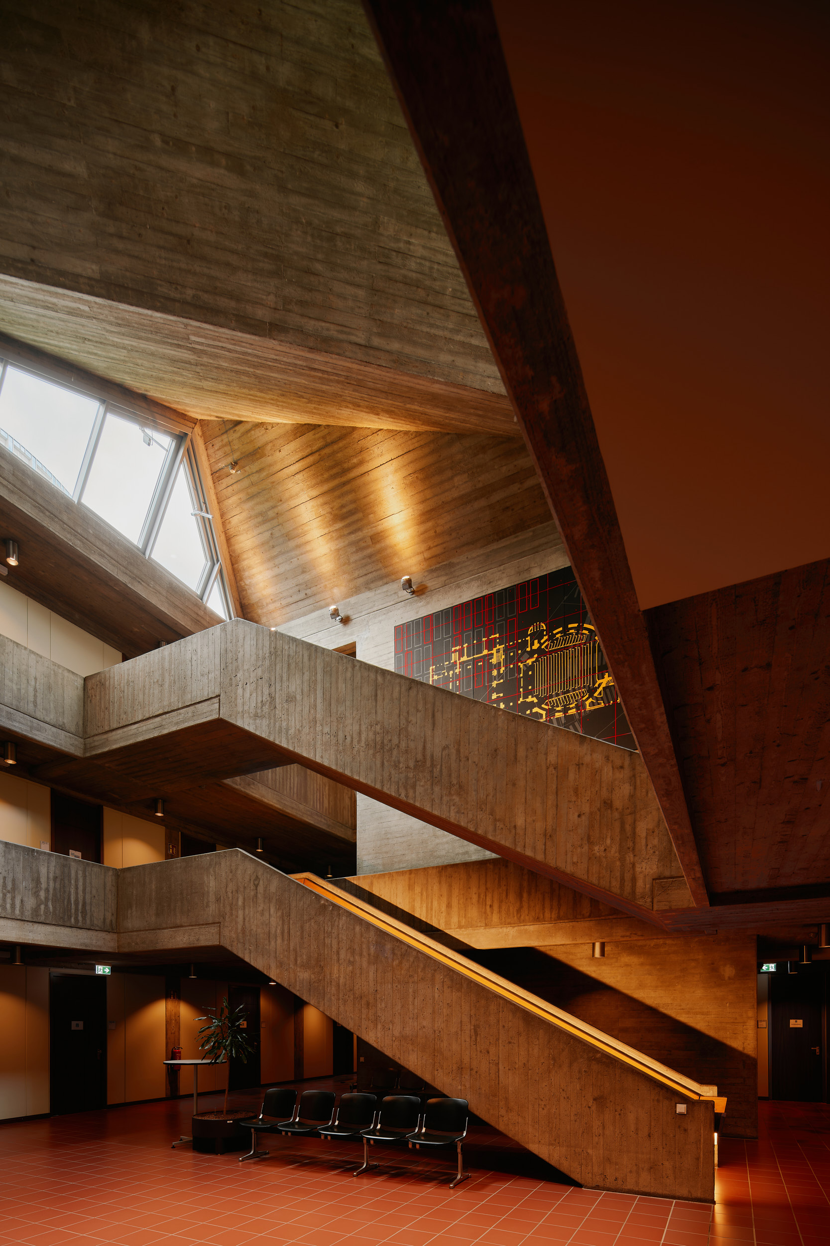 Brutalist Offenbach City Hall as an urban architectural subject.